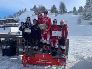 2023 01 10 da sinistra Martina Vozza e la guida Ylena Sabidussi seconde nel primo Slalom Gigante di Coppa del Mondo a Veysonnaz Svizzera foto 2