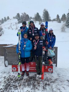 2023 01 11 sul gradino piu alto del podio Bertagnolli Ravelli nel Secondo Gigante di Veysonnaz 1