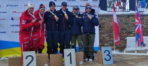 2023 01 23 il podio del Super G Vision Impaired Uomini con Giacomo Bertagnolli di bronzo 1