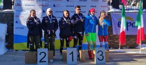2023 01 25 il podio della Discesa Libera con Mazzel Casal medaglia doro e Vozza Sabidussi medaglia dargento 1